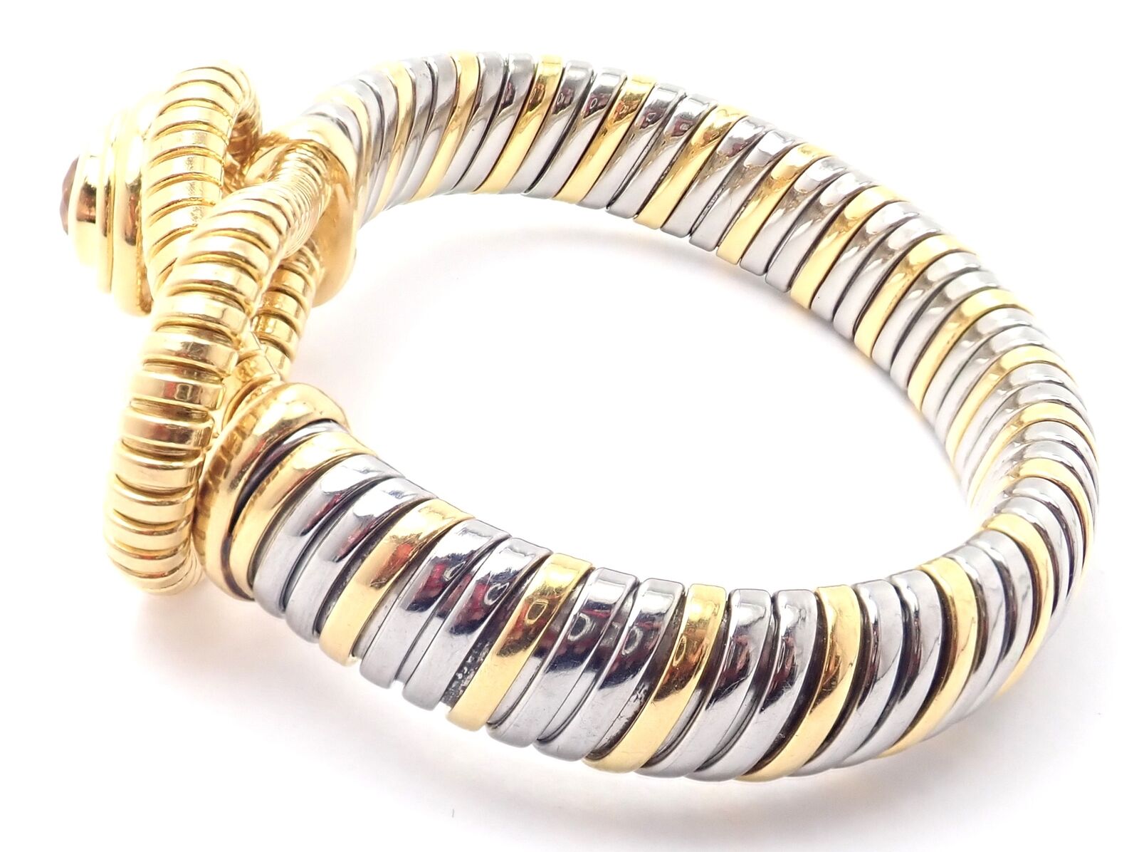 Authentic Cartier Hercules Knot 18K Yellow Gold & Stainless Steel Citrine Bracelet for Women | Luxury Jewelry Gift for Anniversary, Birthday & Special Occasions