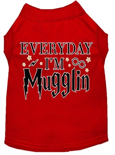 Everyday I'm Mugglin Funny Dog T-Shirt - Soft Cotton Screen Print Tee in Multiple Colors for Pet Lovers - Perfect for Casual Wear, Dog Walks & Pet Owner Gifts