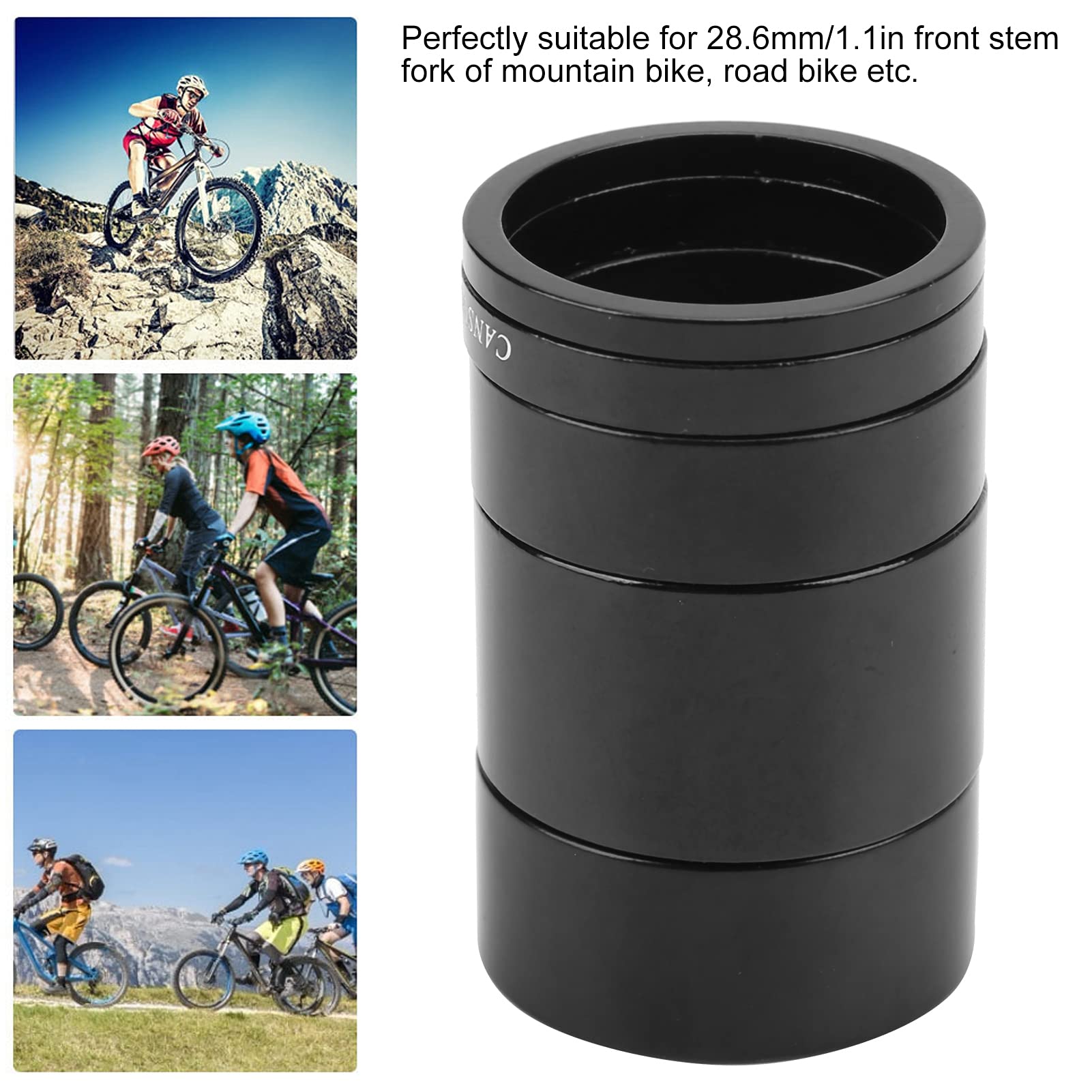 Aluminum Alloy Bike Headset Spacer Set - 5Pcs (3mm/5mm/10mm/15mm/20mm) for Mountain Bike Front Fork Stem - Durable Lightweight Washers for Cycling & Bike Maintenance