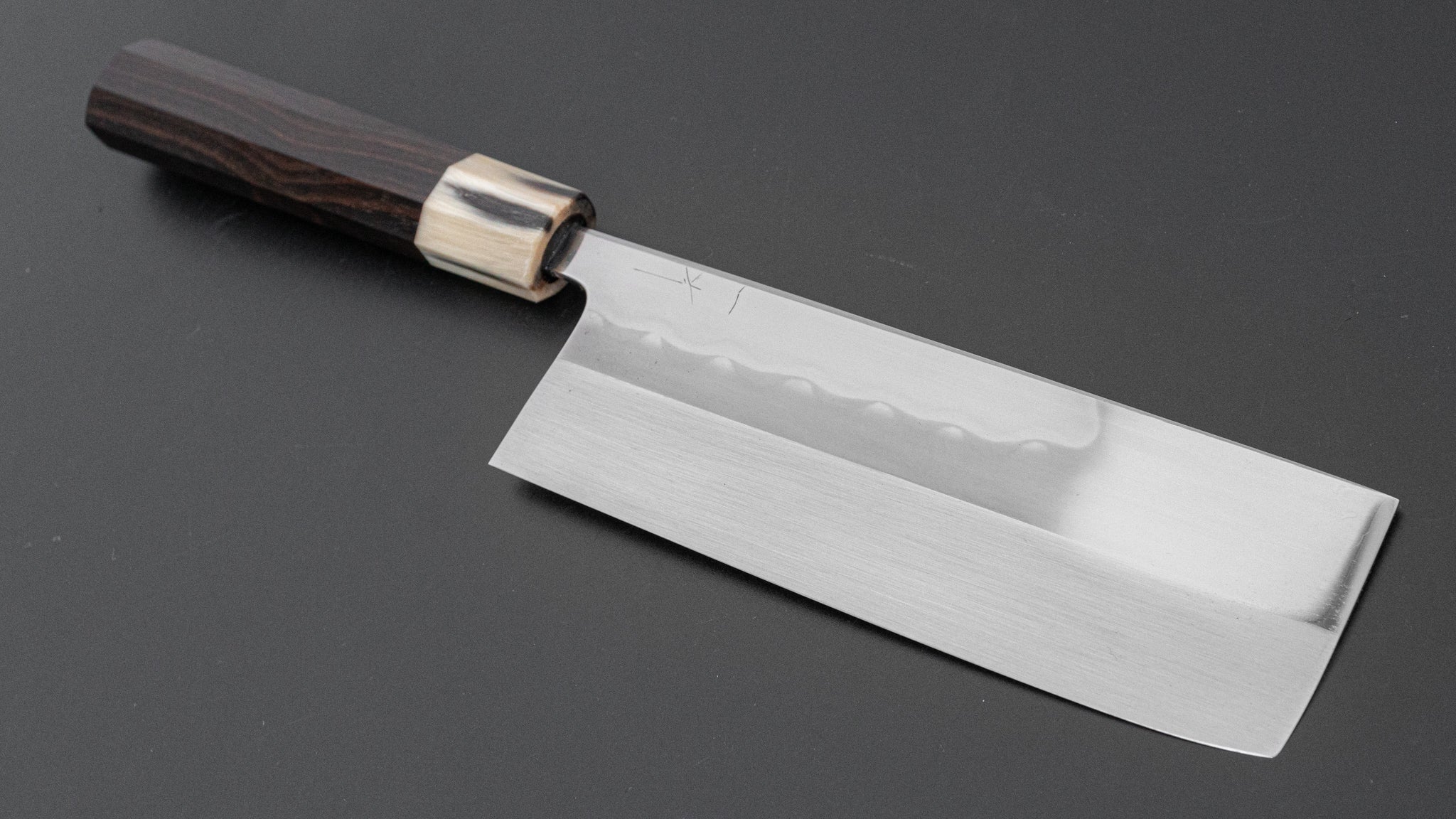 Hitohira Togashi White #1 Notaremon Mizu Honyaki Nakiri Knife with Taihei Makassar Ebony Handle (#109) - Premium Japanese Kitchen Knife for Professional Chefs & Home Cooking, Perfect for Slicing Vegetables & Herbs