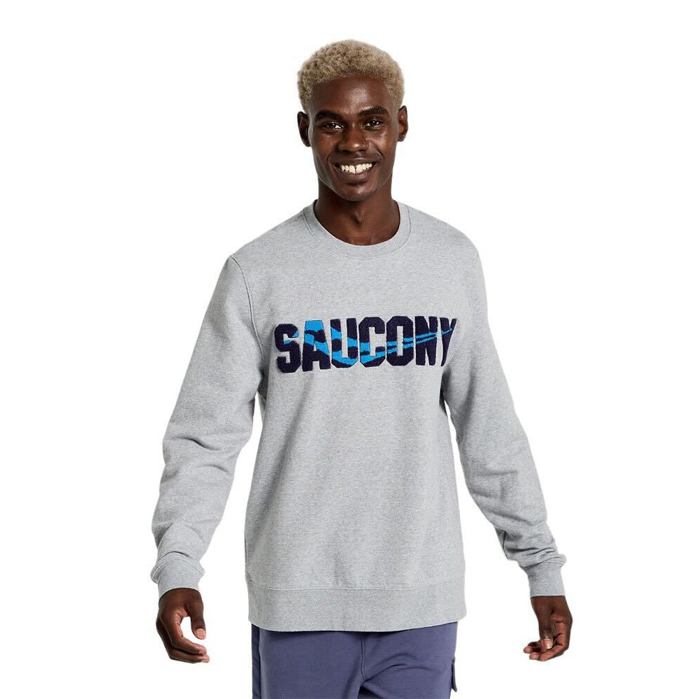 Men's Saucony Rested Crewneck Sweatshirt - Comfortable Casual Pullover for Running, Gym & Lounge Wear - Lightweight Cotton Blend for Everyday Comfort
