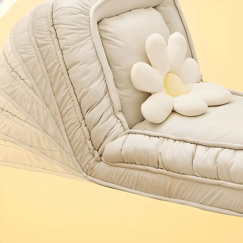 Stylish White/Rose Reclining Lounge Chair with Cushioned Back & Removable Slipcover - Perfect for Living Room, Bedroom or Patio Relaxation