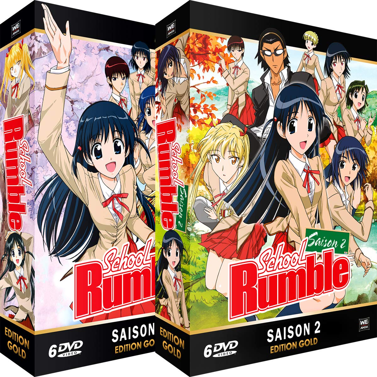 School Rumble Seasons 1 & 2 - Gold Edition - 2 Box Sets (12 DVDs + Booklets) - Perfect for Anime Collectors & School Comedy Fans