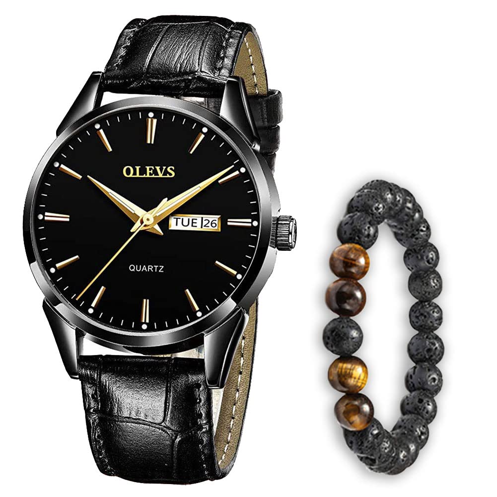 Verhux Men's Waterproof Analog Quartz Leather Wristwatch - Stylish Fashion Watch for Men - Perfect Gift for Him - Ideal for Business, Casual Wear & Outdoor Activities