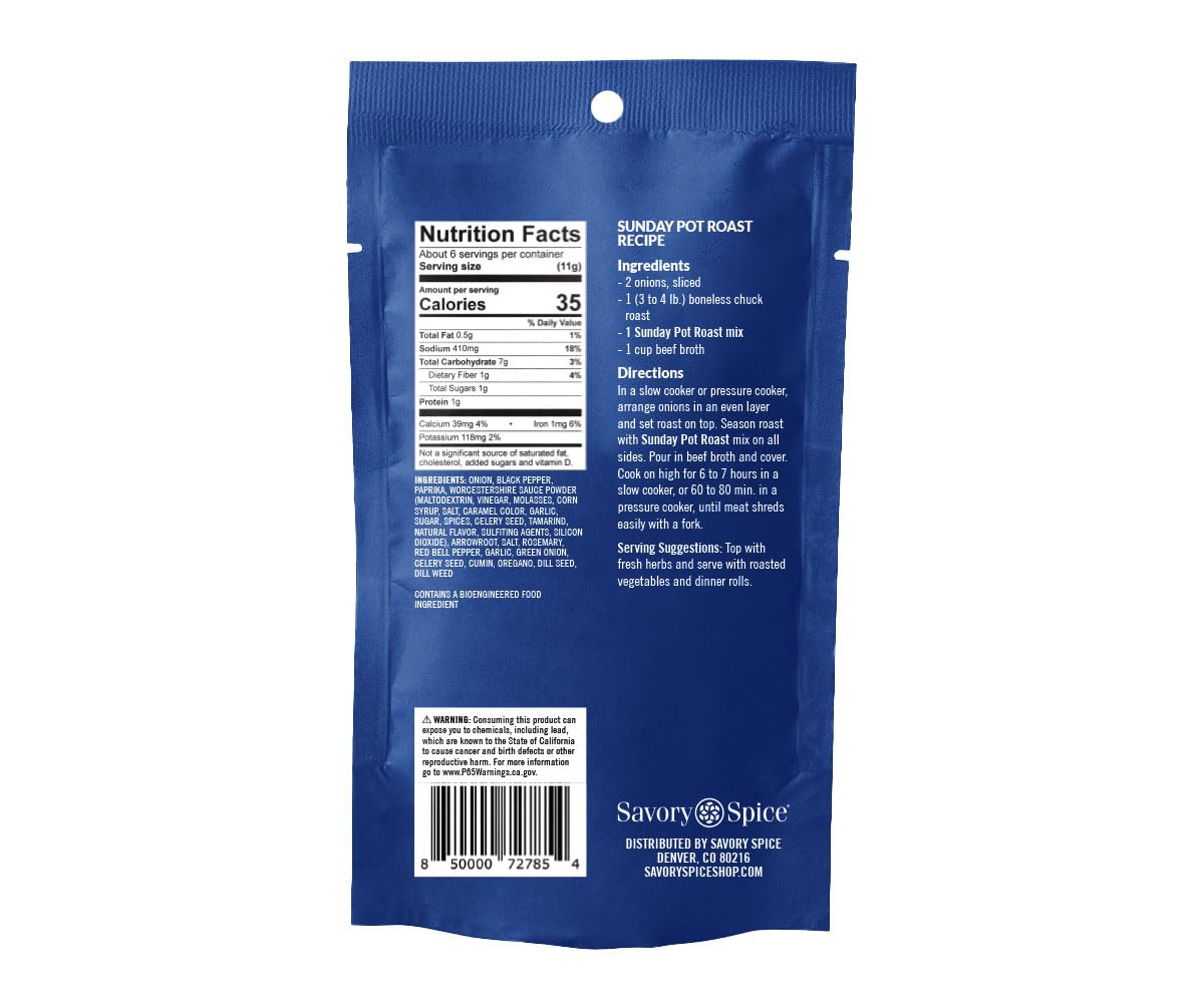 Savory Spice Sunday Pot Roast Seasoning Mix | Slow Cooker & Instant Pot Spice Blend (2.25 oz) – Perfect for Easy Weeknight Dinners & Family Gatherings