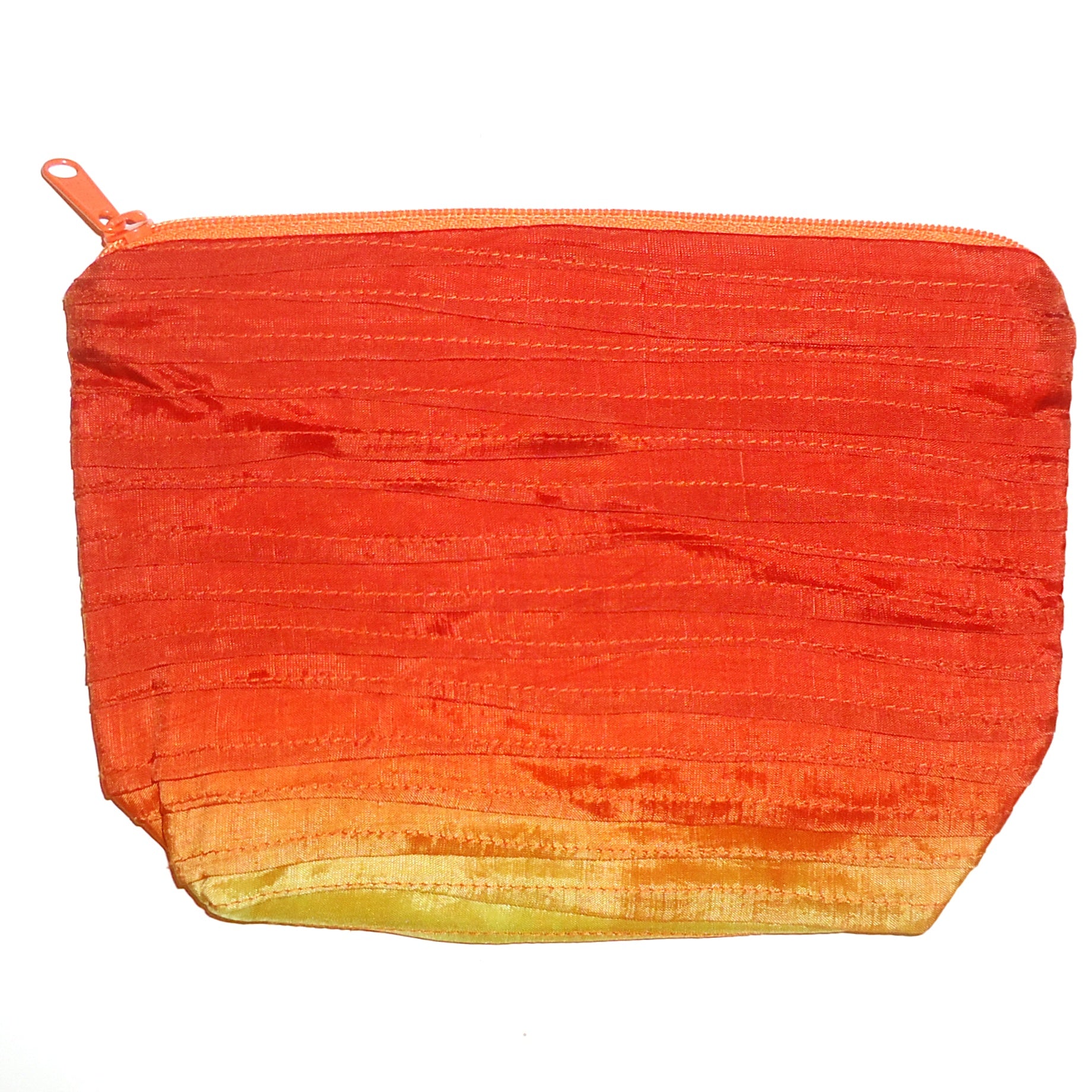 Luxury Ruched Silk Pouch - Elegant Orange Clutch Bag for Women | Perfect for Weddings, Parties & Special Occasions
