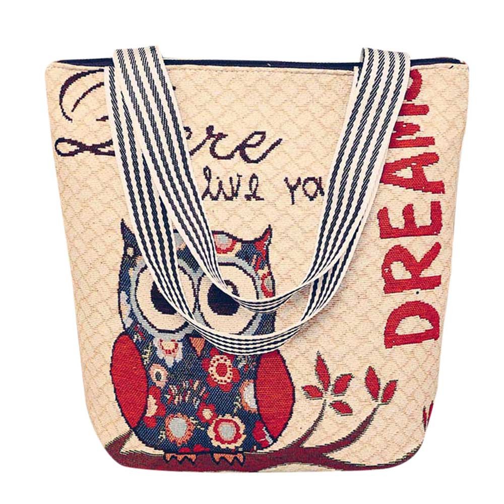 Stylish Women's Canvas Messenger Bag - Cute Cartoon Shoulder Tote for Everyday Use, Work & Travel | Durable Ladies Handbag Satchel Purse