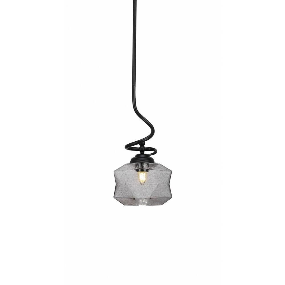 Toltec Lighting Capri 1-Light Matte Black Pendant Light Fixture (900-MB-4492) - Perfect for Kitchen Island, Dining Room, or Entryway Lighting