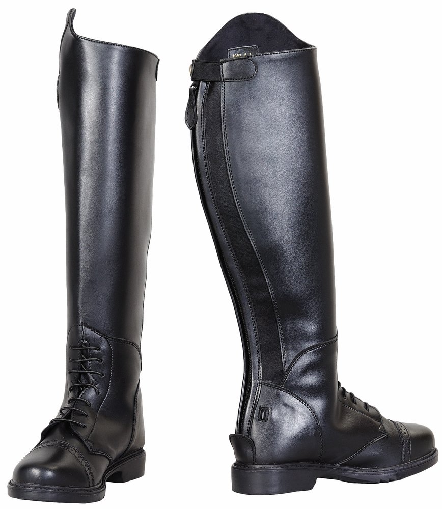 TuffRider Kids Synthetic Leather Starter Back Zip Field Boots - Comfortable & Durable Equestrian Riding Boots for Children | Perfect for Horseback Riding Lessons & Stable Activities