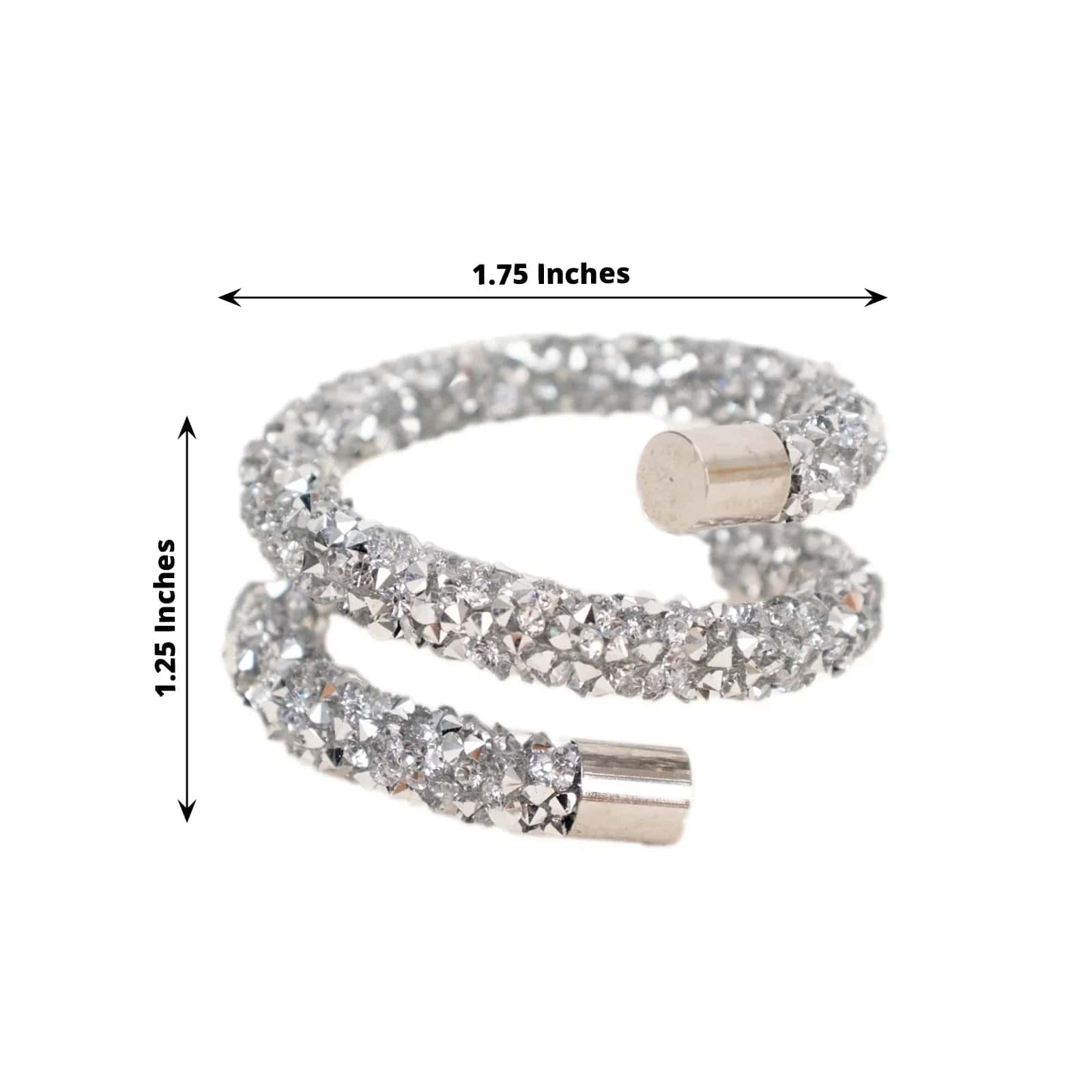 4-Pack Elegant Swirl Design Rhinestone Napkin Rings for Wedding, Party, and Holiday Table Decor - Perfect for Formal Dining and Special Occasions