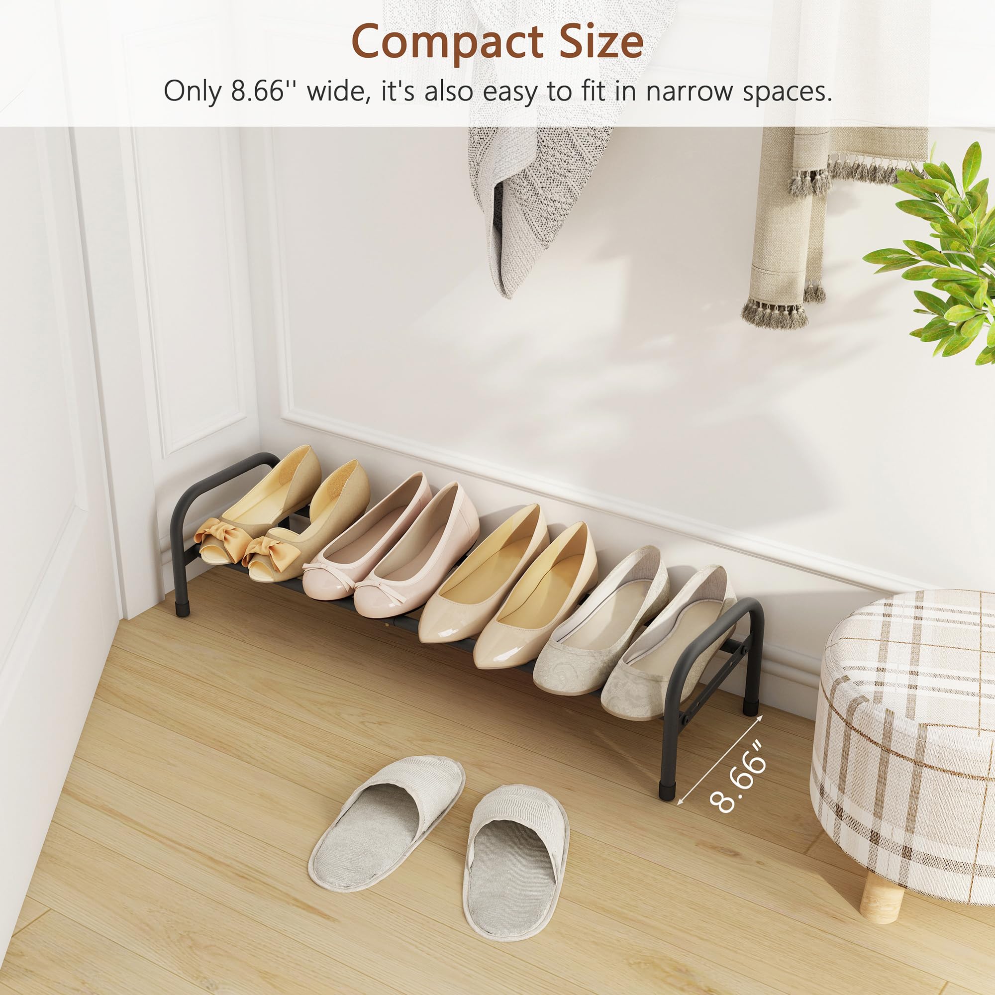 1-Tier Adjustable Metal Shoe Rack Organizer - 41.53
