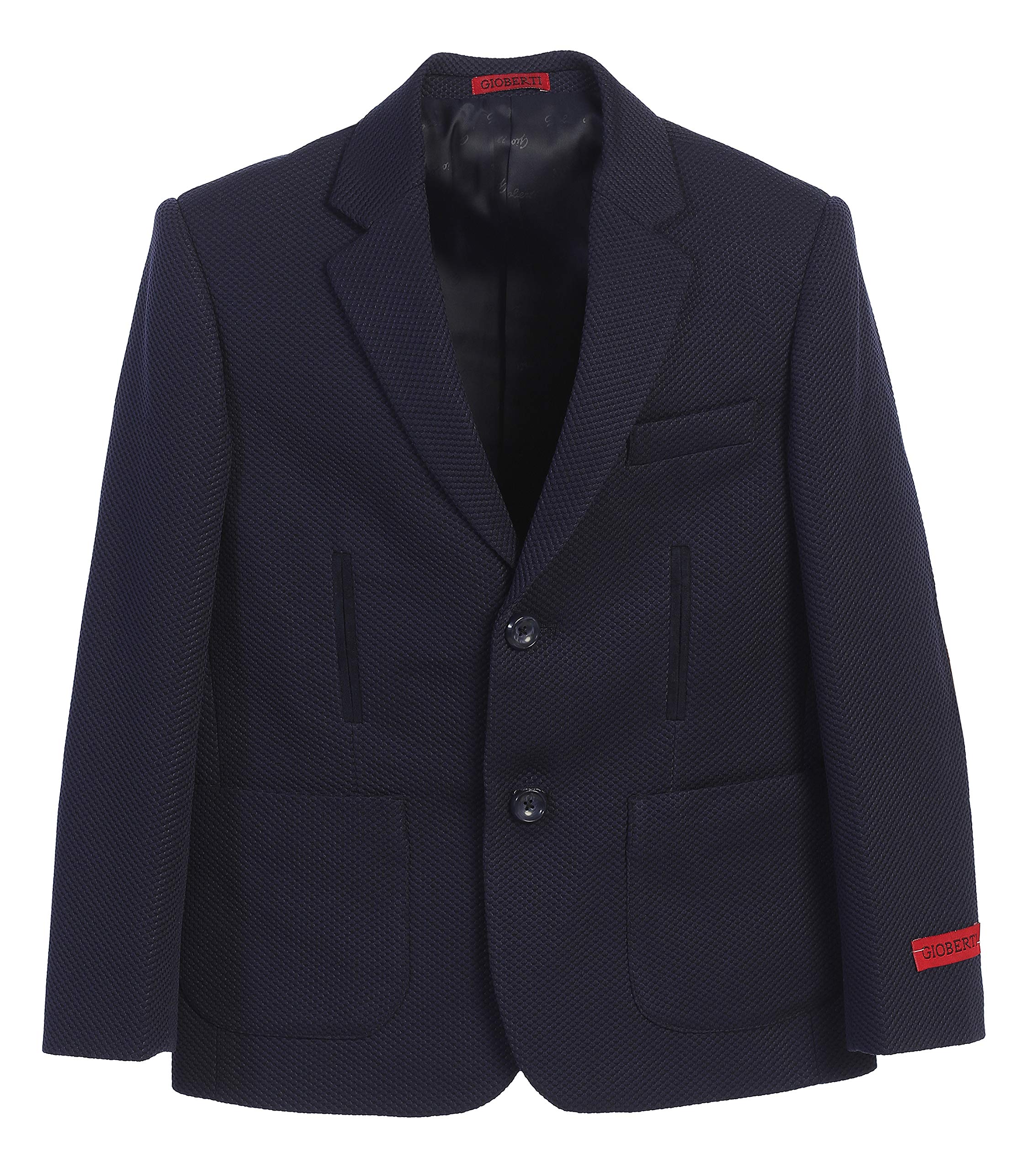 Gioberti Kids & Boys Lightweight Waffle Weave Textured Blazer Jacket - Stylish Formal Wear for School, Parties & Special Occasions