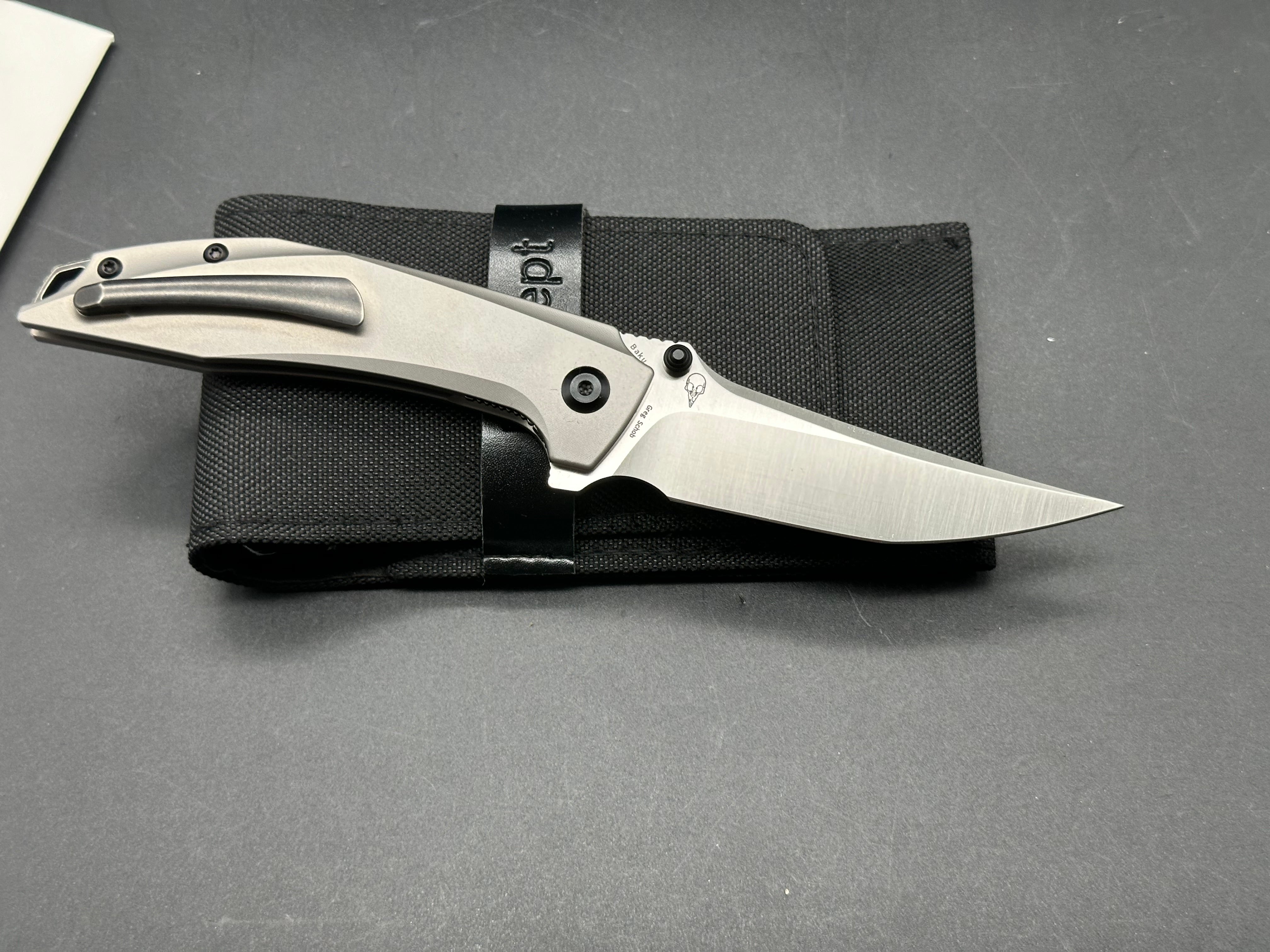 KANSEPT BAKU Titanium Folding Knife with S35VN Plain Edge - EDC Pocket Knife for Outdoor Camping, Hiking & Survival Gear