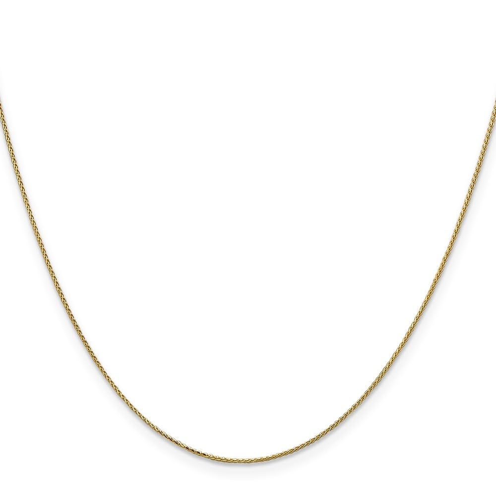 14K Yellow Gold 0.65mm Spiga Chain Necklace 24 Inch - Wheat Pattern Jewelry for Men & Women | Elegant Everyday Wear, Gift for Anniversary & Special Occasions
