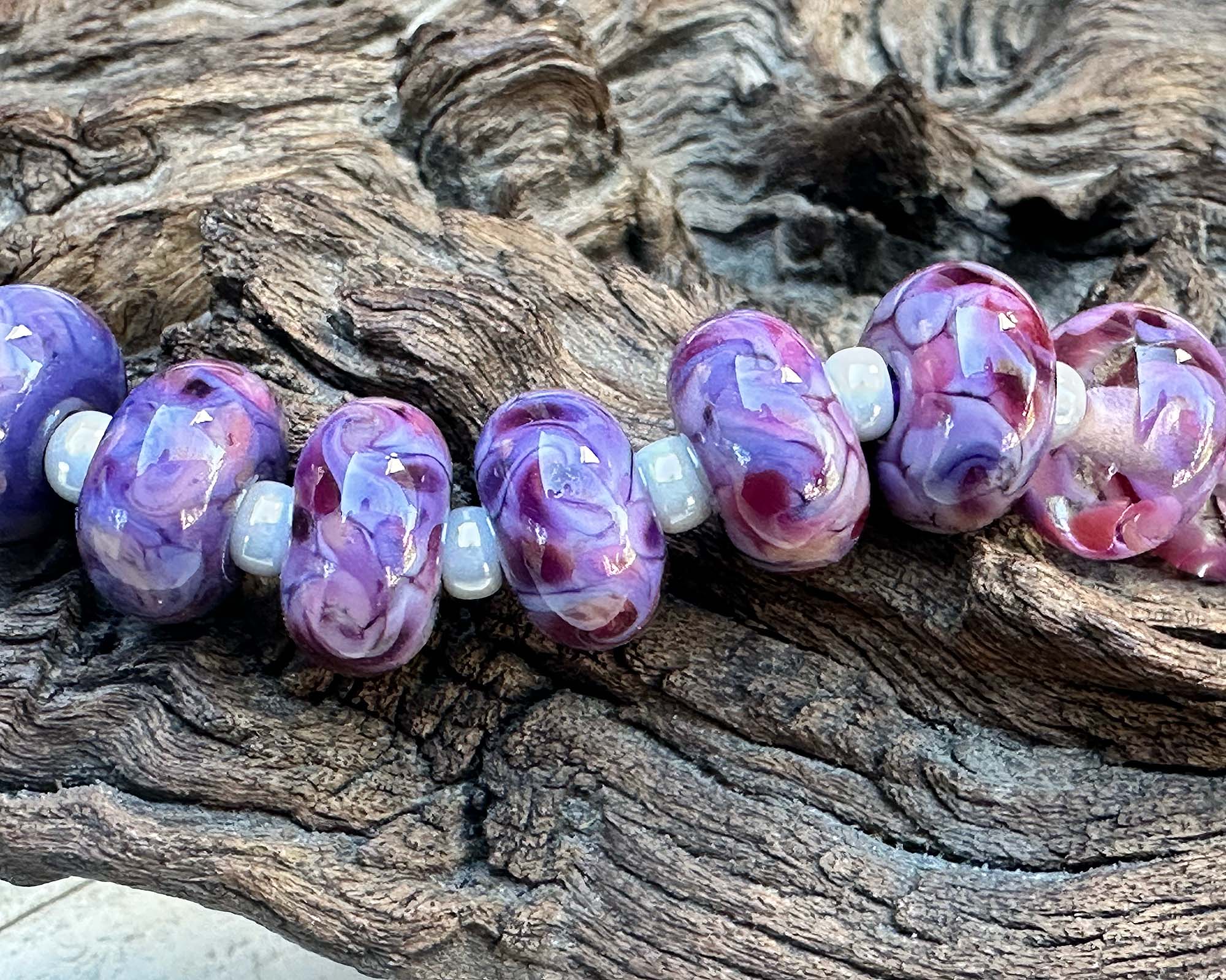 10 Deep Plum Purple Lampwork Glass Beads Set for Jewelry Making - DIY Bracelet, Necklace, Earrings Crafting Supplies - Perfect for Handmade Gifts & Boho Style Accessories