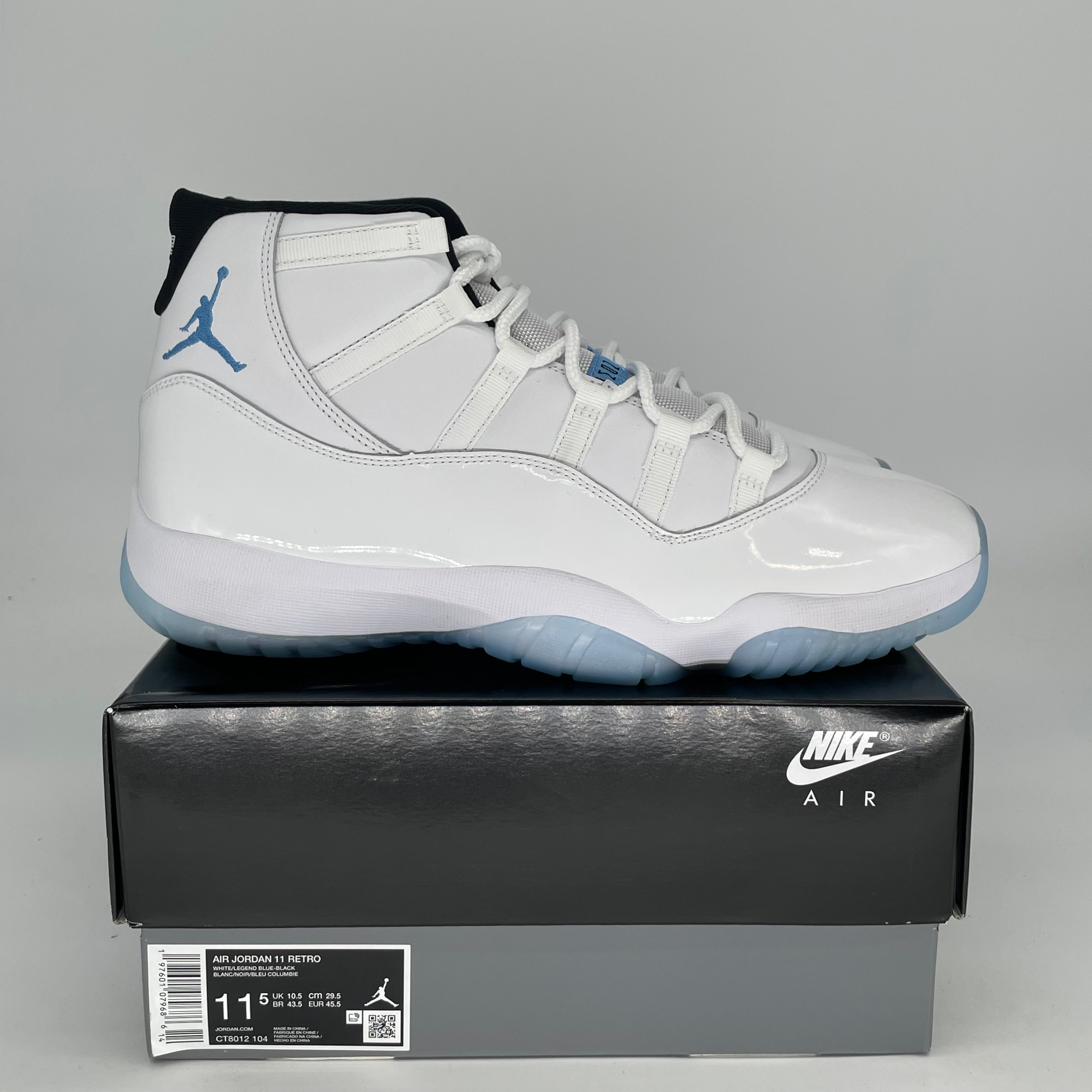AIR JORDAN 11 LEGEND BLUE Men's Basketball Shoes Size 11.5 - White/Columbia Blue Retro Sneakers CT8012-104 | Perfect for Court Play, Streetwear & Sneaker Collectors