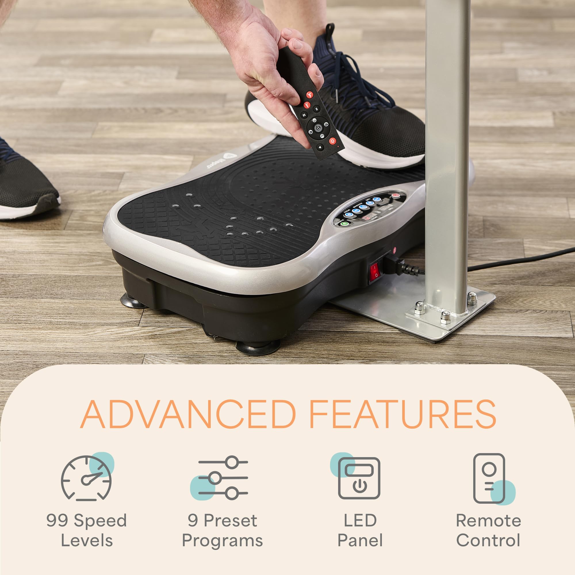 Lifepro Vibration Plate Exercise Machine with Magnetic Therapy - Full Body Workout Platform for Weight Loss, Muscle Toning & Recovery - Portable Vibration Trainer for Home Gym, Lymphatic Drainage & Fitness Enthusiasts - Perfect for Beginners, Seniors & Physical Therapy