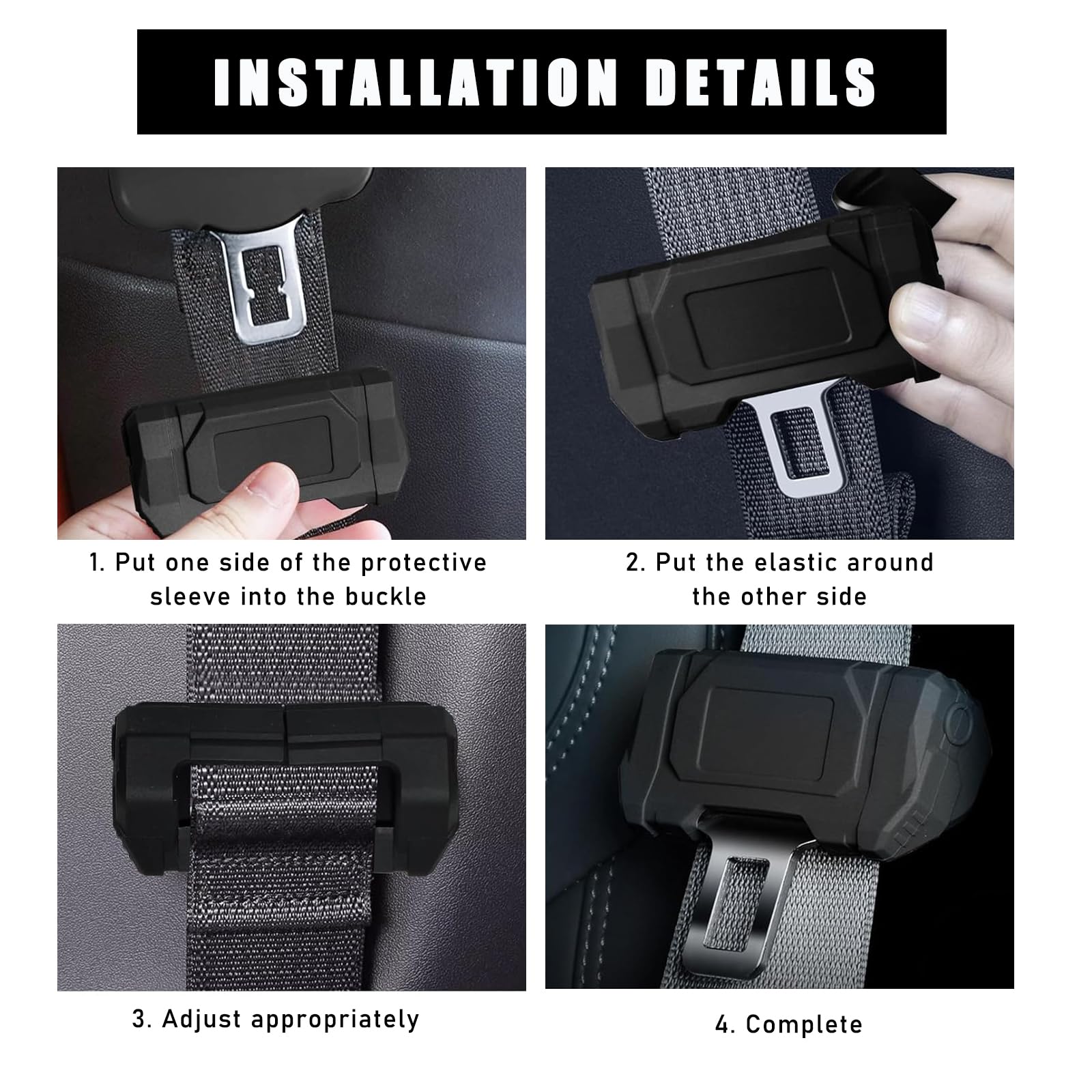 2 PCS Soft Silicone Car Seat Belt Buckle Covers - Anti-Scratch Seat Belt Protector for Cars, Trucks & Vans - Universal Fit Automotive Interior Accessories (Black) - Perfect for Child Safety & Comfort on Road Trips