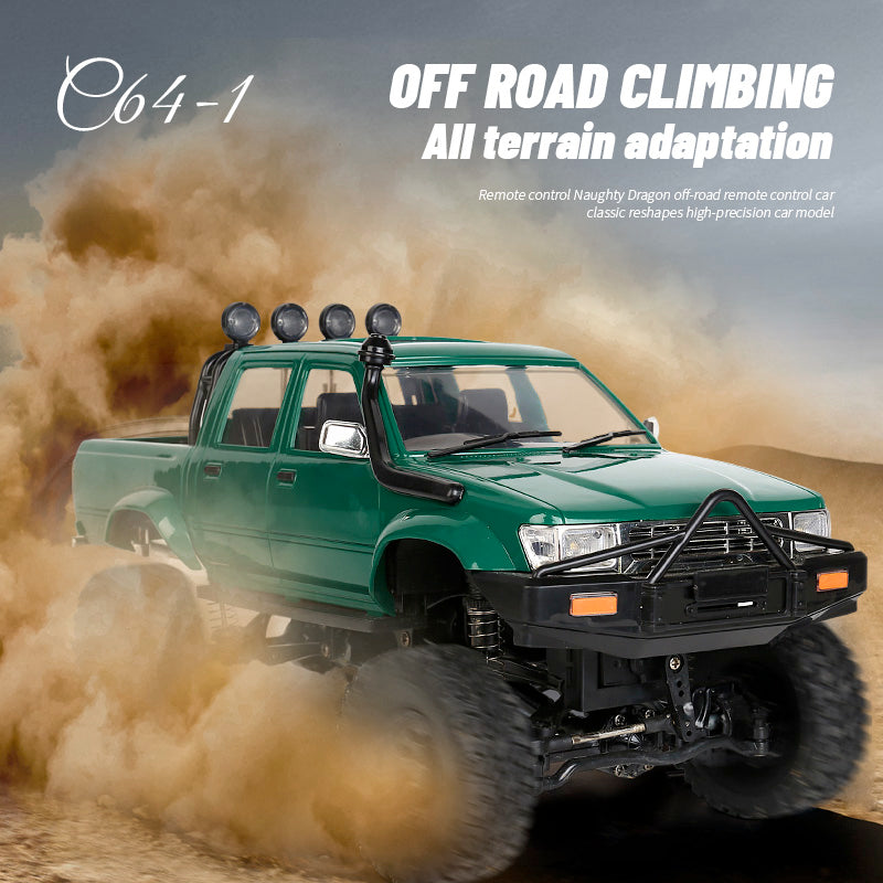 WPL C64 1:16 Scale 2.4GHz 4WD RC Off-Road Climbing Car - Full Proportional Remote Control for Adults & Kids, Perfect for Outdoor Adventure, Backyard Racing and Off-Road Trail Crawling