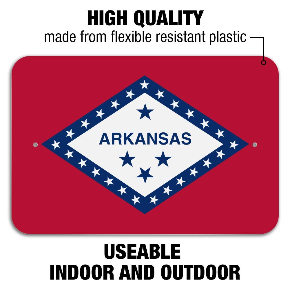 Arkansas State Flag Wall Decor - Premium Quality Home, Office & Business Sign | Perfect for Indoor & Outdoor Use, Gifts, and Patriotic Displays