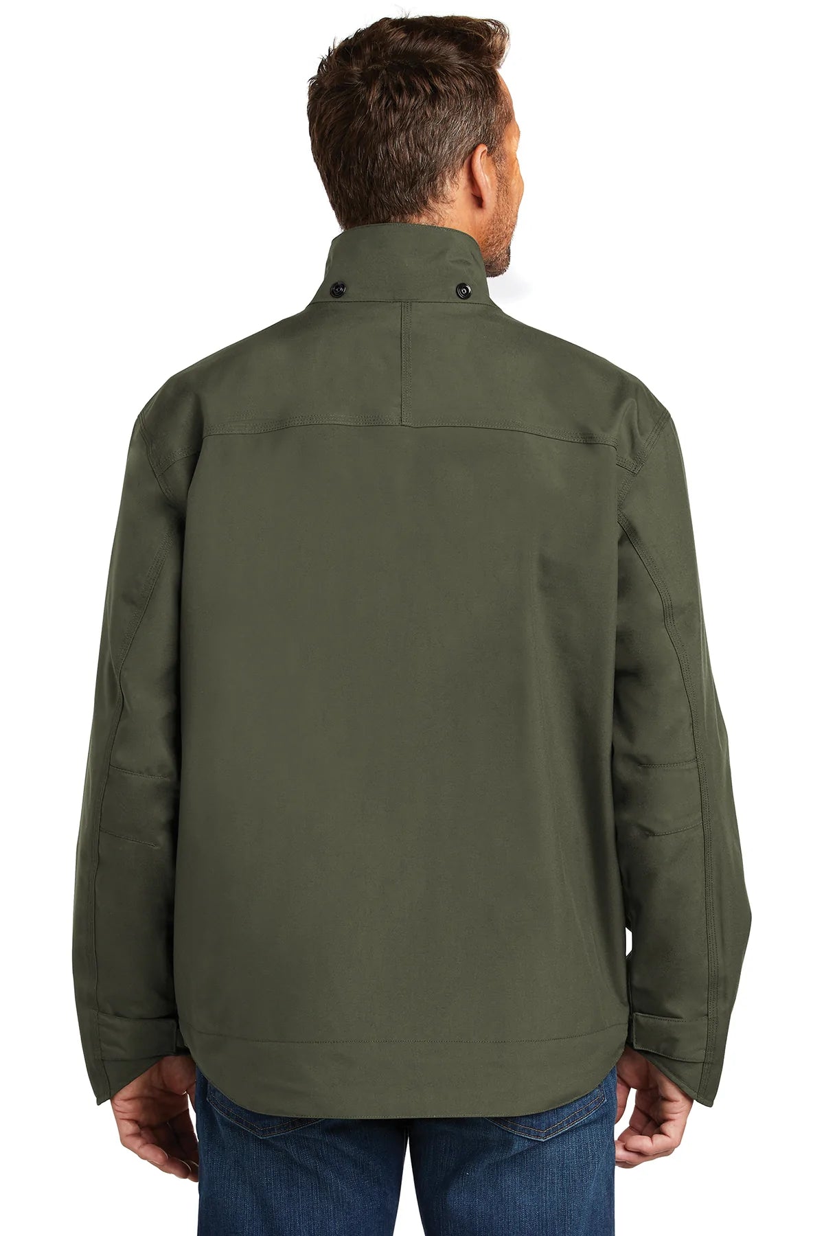 Carhartt Shoreline Brandet Jacket for Men - Water-Resistant Olive Work Jacket with Hood - Durable Outdoor Coat for Hiking, Camping & Construction Work