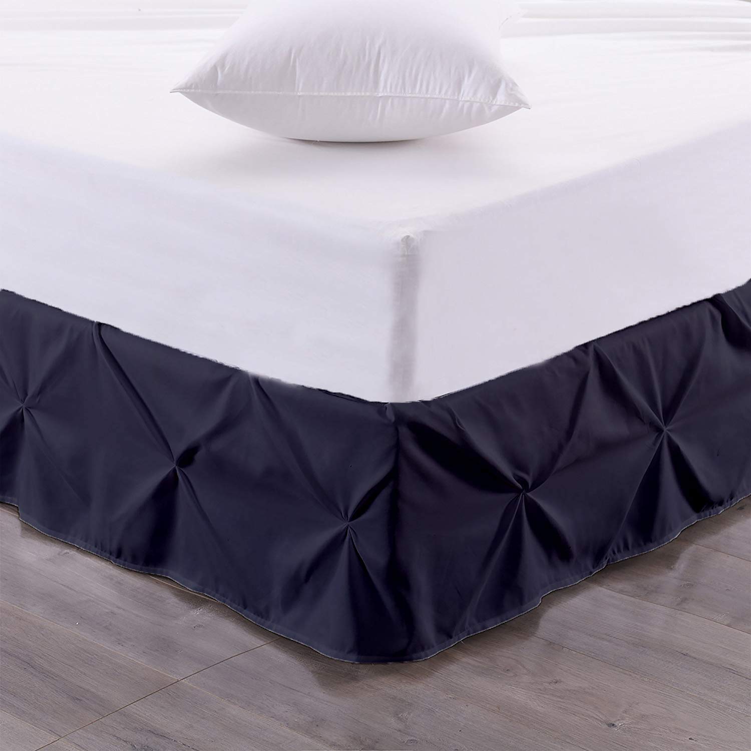 Premium 100% Egyptian Cotton 800 Thread Count Pinch Pleated Bed Skirt - Queen Size, 12