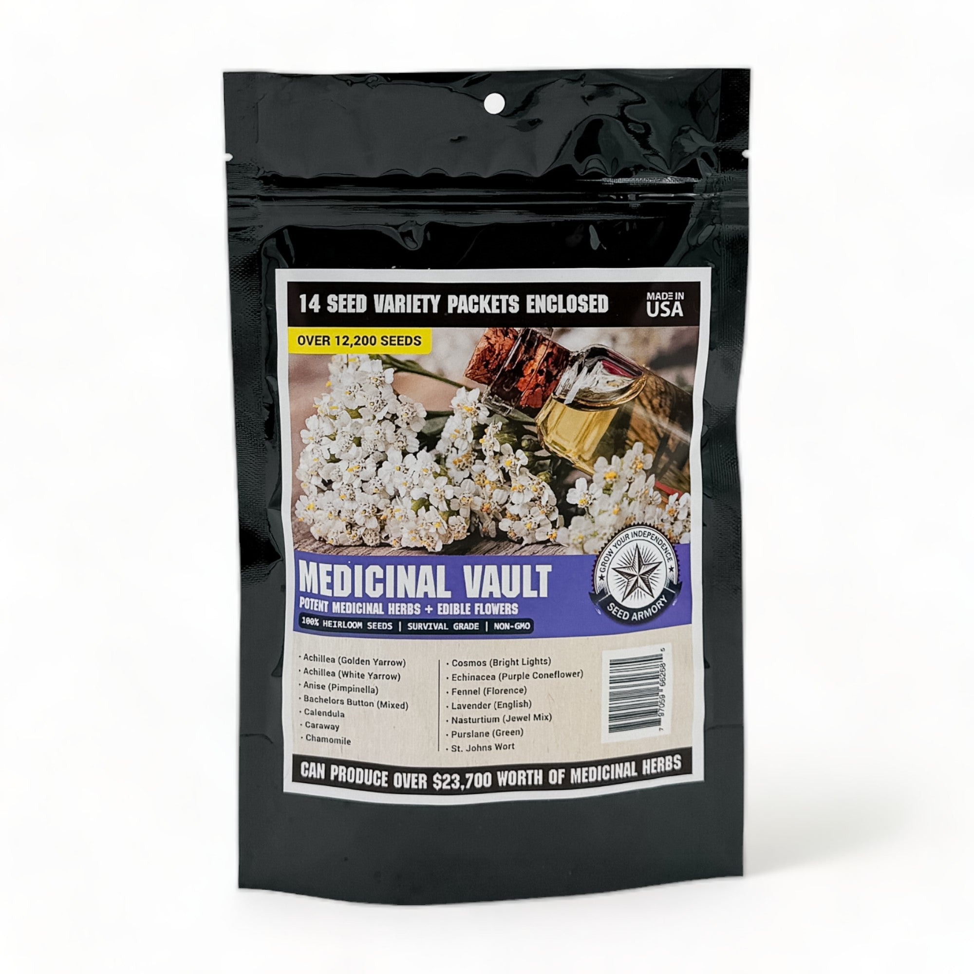 14 Varieties Medicinal Survival Seed Vault - Emergency Preparedness, Home Gardening & Sustainable Living