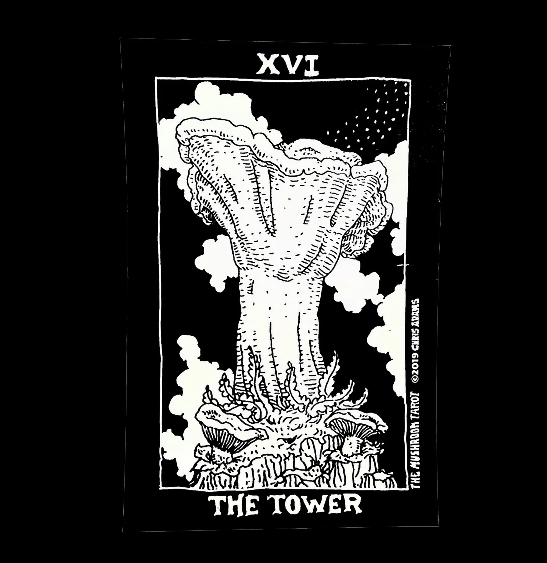 Mushroom Tarot Tower Card Sticker - Unique Esoteric Decals for Journals, Planners & Witchy Aesthetics - Perfect for DIY Crafts, Spiritual Decor & Gift Giving