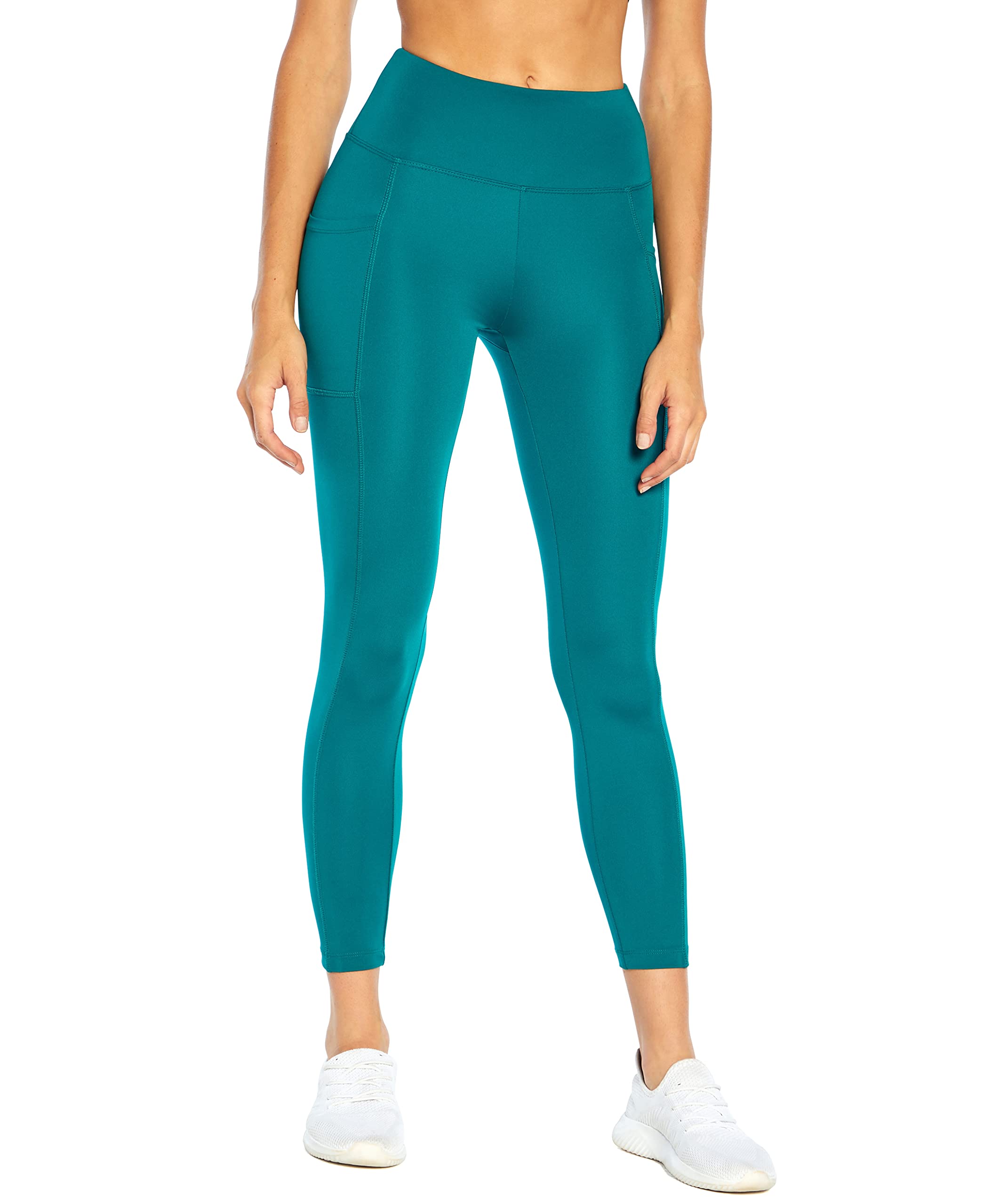Bally Total Fitness Women's High Rise Side Pocket Ankle Leggings - Workout, Yoga & Running Activewear for Women