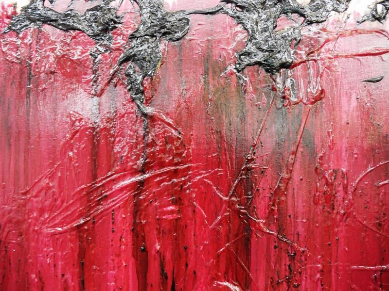 Scarlet Rush 160cm x 100cm Abstract Painting in Burnt Red & Burgundy - Modern Wall Art for Living Room, Bedroom & Office Decor