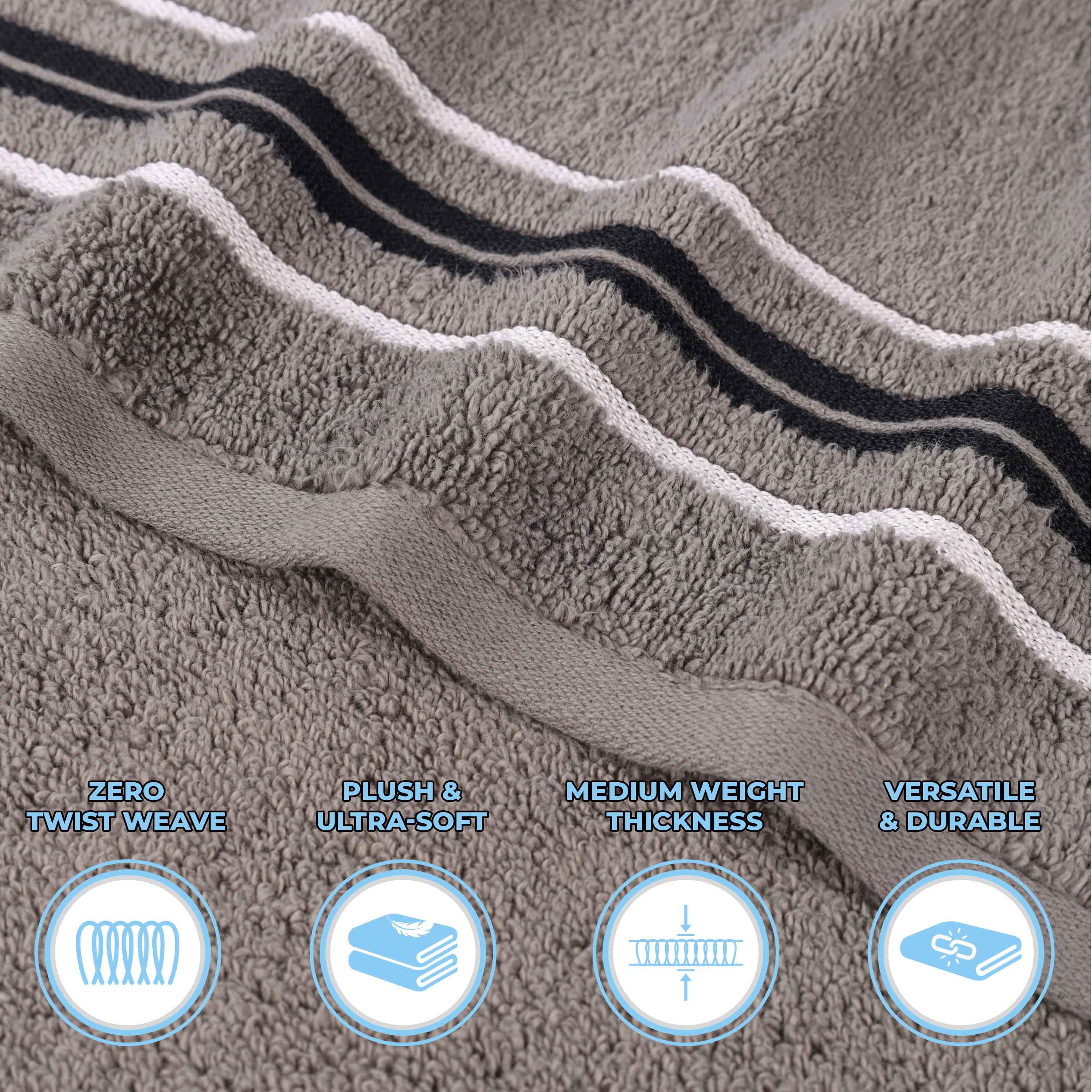 Premium 12-Piece Sadie Zero Twist Cotton Towel Set - Solid & Jacquard Floral Designs | Ultra Soft, Absorbent Bath & Beach Towels for Spa, Pool, Gym & Home Use