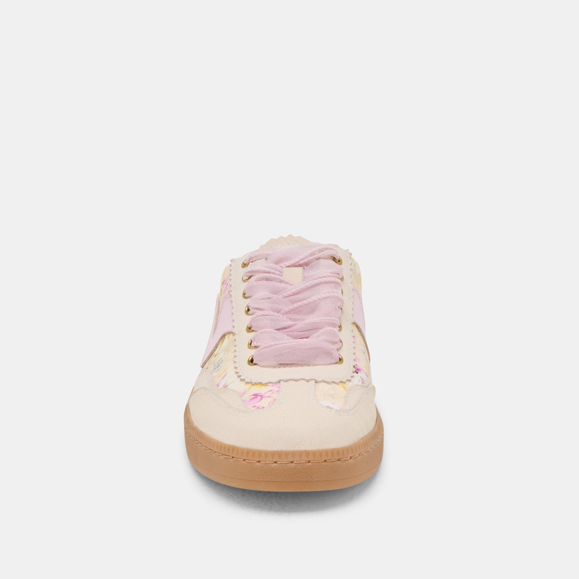 Floral Leather Slide Sneakers for Women - Comfortable Purple Slip-On Shoes for Casual Wear, Lounging & Summer Outfits