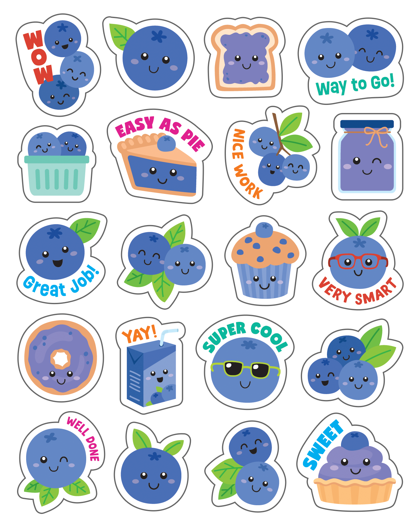 Blueberry Scented Stickers - Fun & Fragrant Decals for Kids, Scrapbooking, and DIY Crafts