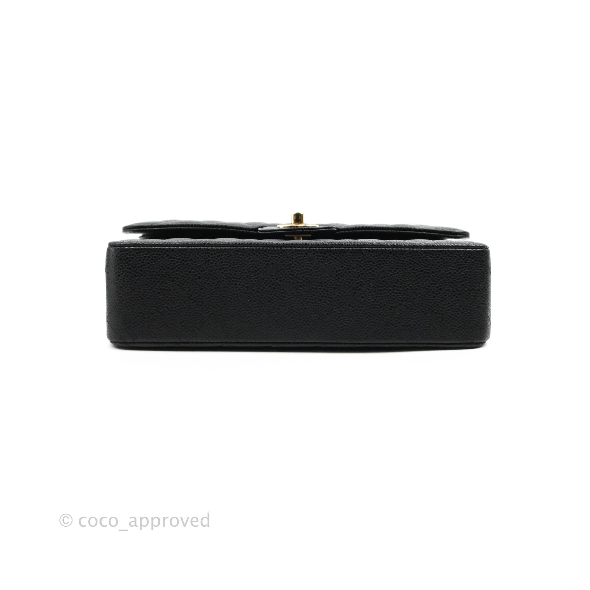 Chanel Classic Medium Double Flap Bag in Black Caviar Leather with Gold Hardware - Luxury Designer Handbag for Women, Perfect for Work, Evening Events & Everyday Use