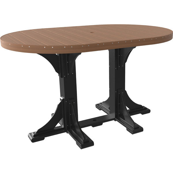 Poly 4ft x 6ft Oval Bar Height Table - Durable Outdoor & Indoor Dining Table for Patio, Restaurant, or Event Venue