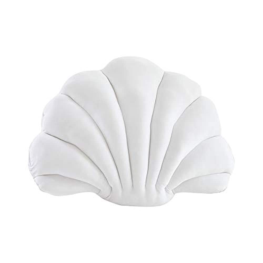 Fay Bless Seashell Decorative Throw Pillows for Couch, Bed & Patio Furniture - Soft Outdoor Accent Pillow with Coastal Design (White, Medium) - Perfect for Beach House Decor, Living Room Accents & Outdoor Seating