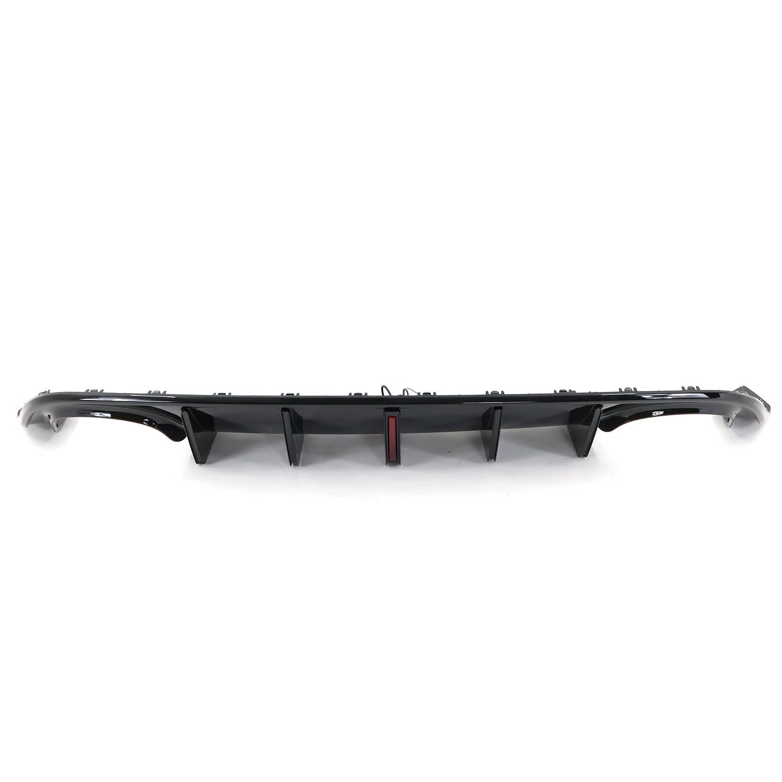 FREEMOTOR802 Gloss Black Rear Bumper Diffuser with LED Lights for 2015-2023 Dodge Charger | IKON V3 Style Quad Exhaust Tips & Shark Fin Design | Perfect for Car Upgrades & Street Racing Style Enhancement