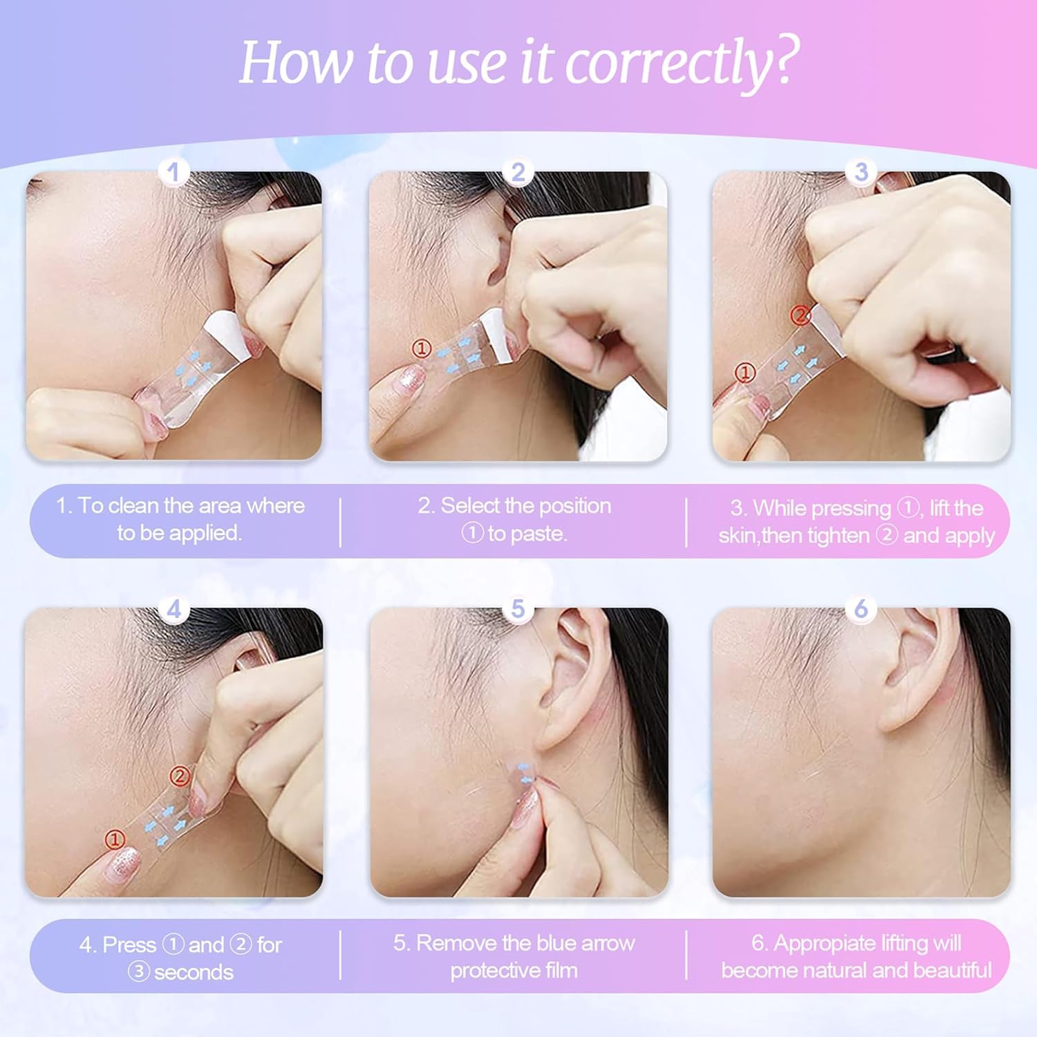 ZHAOMEI Invisible Face Lifter Tape - Instant Facelift for Sagging Skin (120pcs) - Perfect for Parties & Events