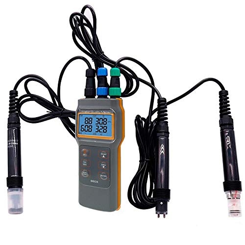 SIERINO AZ86031 Portable Water Quality Meter Kit - Optical Dissolved Oxygen Tester, PH Meter, Conductivity & Salinity Temperature Meter with Automatic Temperature, Air Pressure and Salinity Compensation | Perfect for Aquariums, Pools, Hydroponics and Environmental Testing