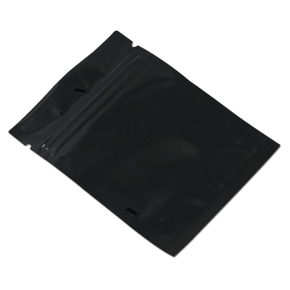 100 Pack Black Mylar Bags 2.3x3.1 Inch - Reusable Aluminum Foil Zipper Lock Bags for Candy, Chocolate, Coffee, Nuts & Long Term Food Storage - Airtight Packaging with Tear Notch - Perfect for DIY, Pantry Organization & Emergency Food Prep