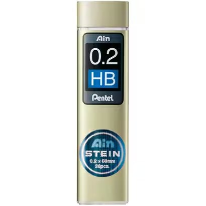 Pentel Ain STEIN Black Pencil Lead - 0.5mm HB Refills for Mechanical Pencils (12 Pack) - Smooth Writing for School, Office & Sketching