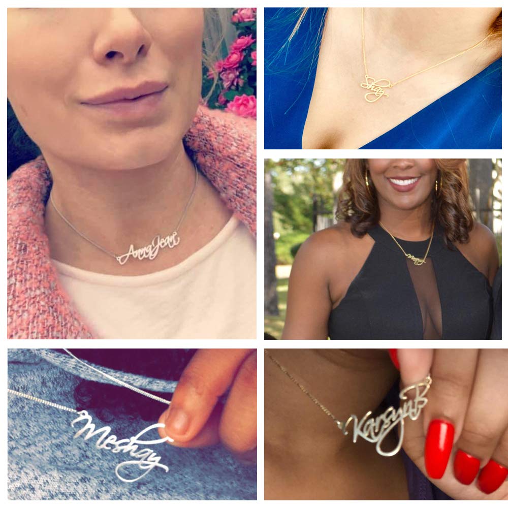 Personalized Sterling Silver Name Necklace - Custom Gold Jewelry Gift for Women & Teens - Birthday & Special Occasions
