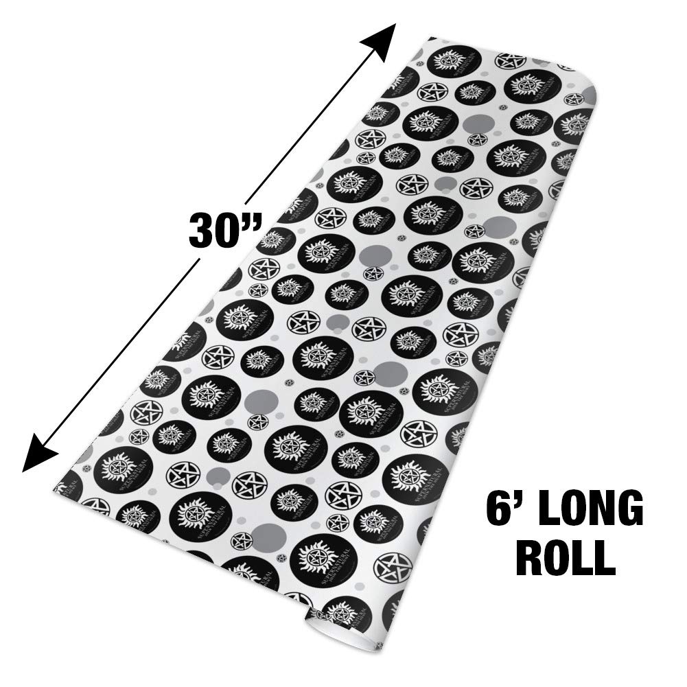 Supernatural Anti-Possession Symbol Gift Wrap Wrapping Paper Roll - Perfect for Halloween, TV Show Parties, and Supernatural Fan Gifts