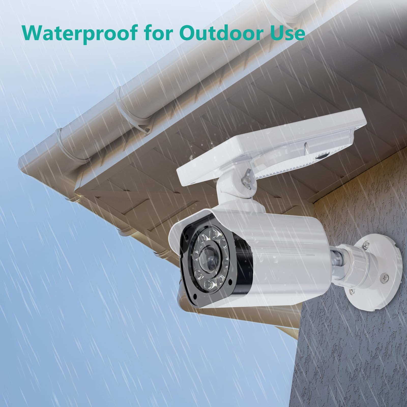 WALI Fake Security Camera with Motion Sensor Light - 2 Pack Solar Powered Dummy CCTV Dome for Indoor & Outdoor Use - Simulated Surveillance to Deter Burglars - Ideal for Homes, Offices & Retail Stores