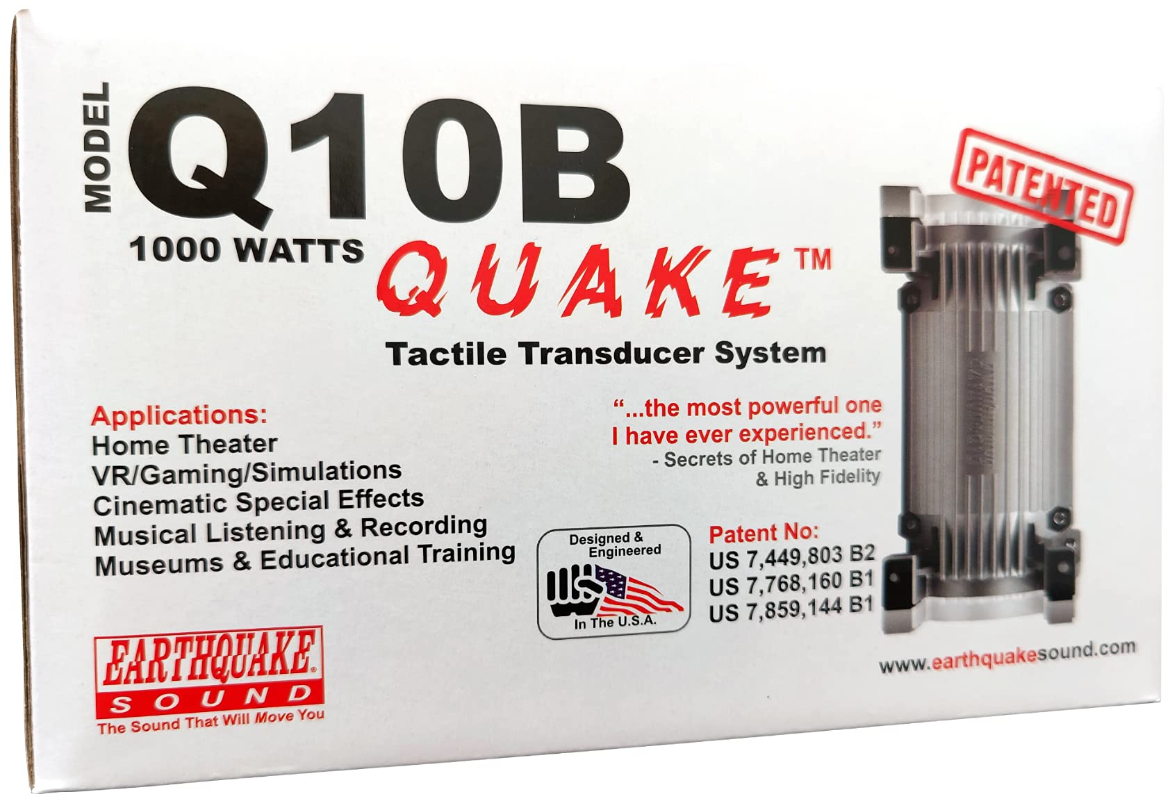 EARTHQUAKE Sound Q10B 1000W Powerful Bass Shaker - Low Frequency Tactile Transducer for Home Theater, Gaming & Music - Enhance Movie Nights & Immersive Audio Experience