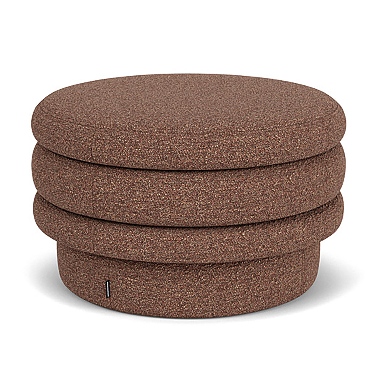 Luxury Honey Boucle Ottoman Stool - Soft Velvet Upholstered Round Footrest, Accent Chair for Living Room, Bedroom & Nursery - Perfect for Relaxing, Reading & Decor