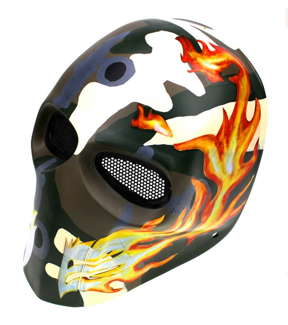 Gmasking Army Salem Smile Fire Mask - Tactical Airsoft & Paintball Protective Gear for Halloween Cosplay, Costume Parties & Military-Themed Events (Yellow)