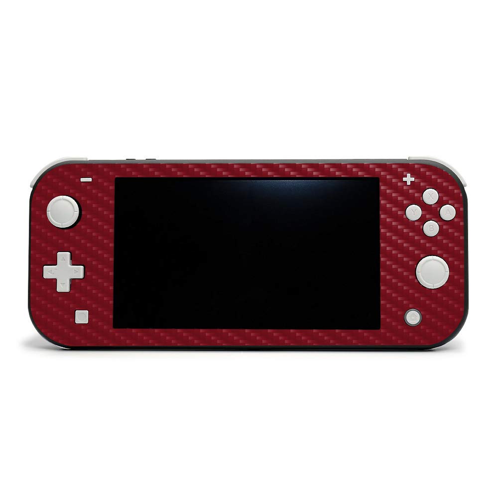 Premium Carbon Fiber Skin for Nintendo Switch Lite - Burgundy | Protective & Durable Textured Cover | Easy to Apply & Remove | Made in USA | Perfect for Gaming, Travel & Everyday Protection