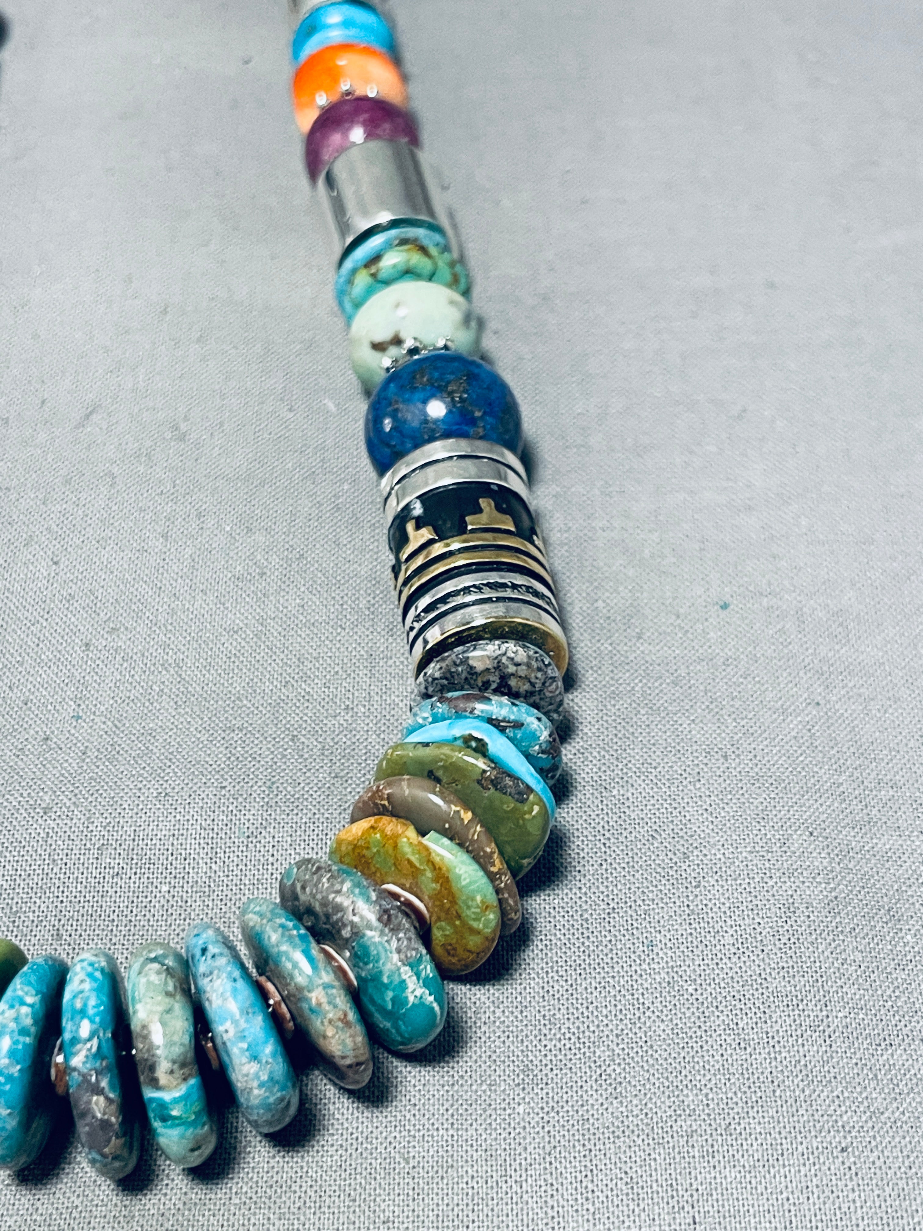 100 Gram Navajo Turquoise Lapis Sugulite Sterling Silver Necklace - Handmade Native American Jewelry for Women, Spiritual Healing & Boho Fashion Accessories