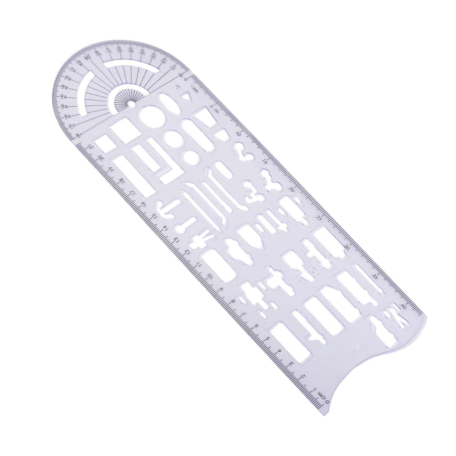 Colcolo Plastic Drafting Ruler Set - Geometric Measuring Templates for Technical Drawing, Engineering & Architecture | Perfect for Students, Artists & Designers